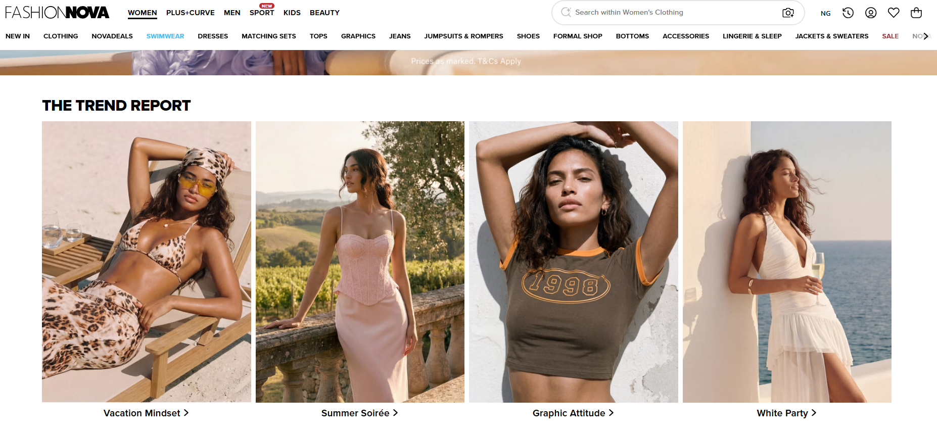 Fashion Nova website preview